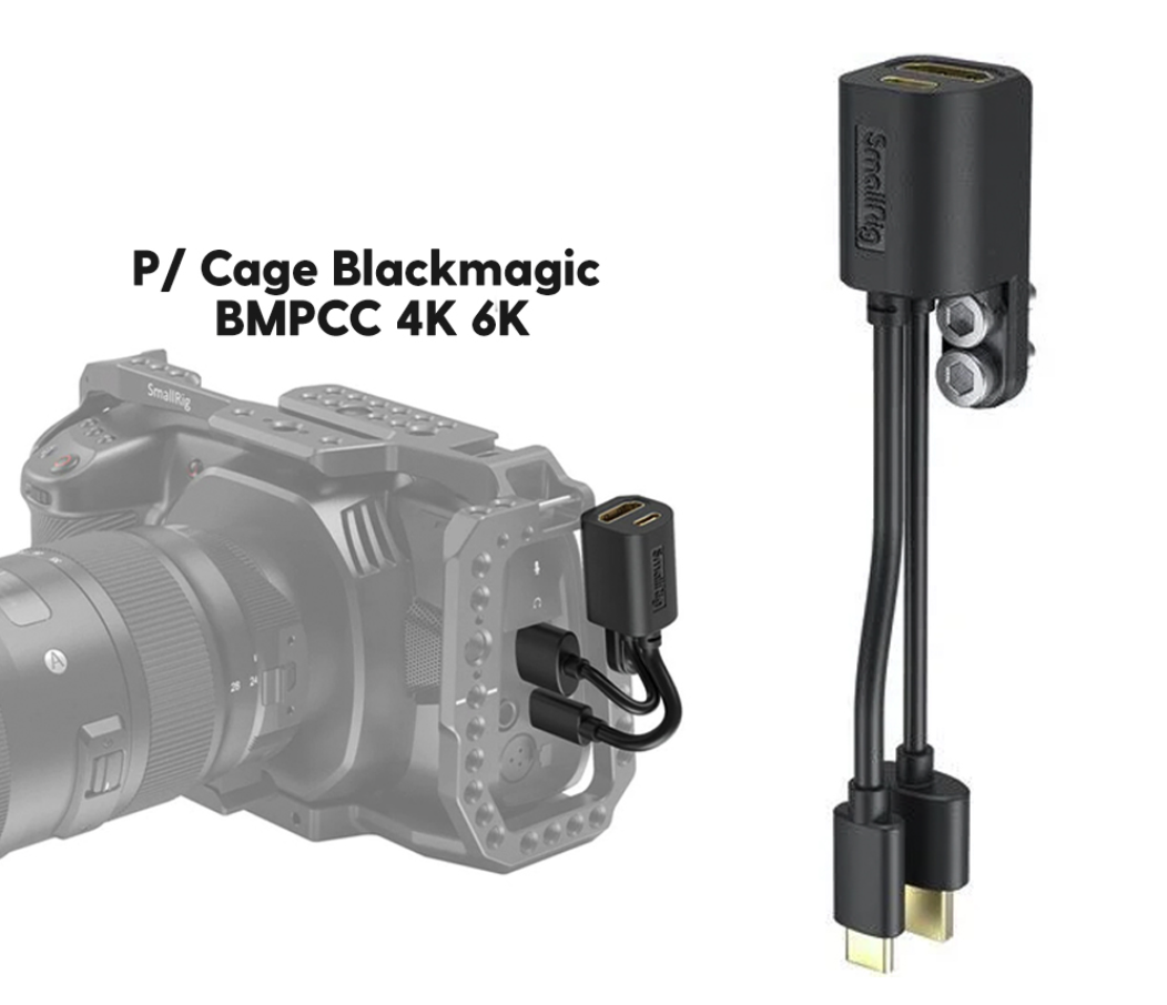 Adaptador - SmallRig - HDMI Fêmea para HDMI Macho + USB-C Fêmea para USB-C Macho - COD:LND