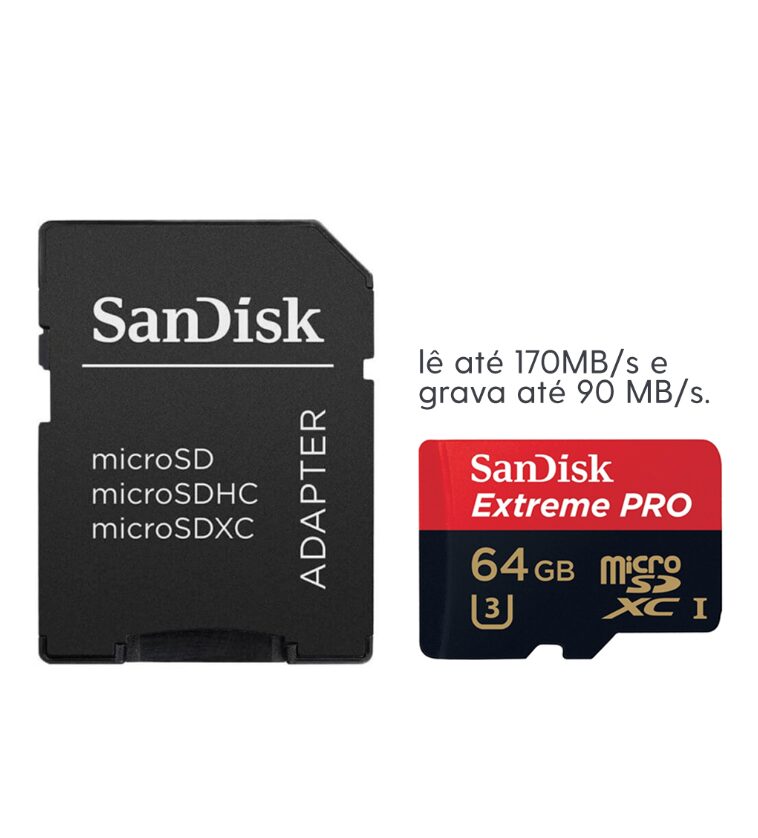 Cartão de Memória – SanDisk – 64GB – 170MB/S – Extreme Pro – UHS-I – microSDXC com Adaptador SD - COD:LNDSE - Imagem 2