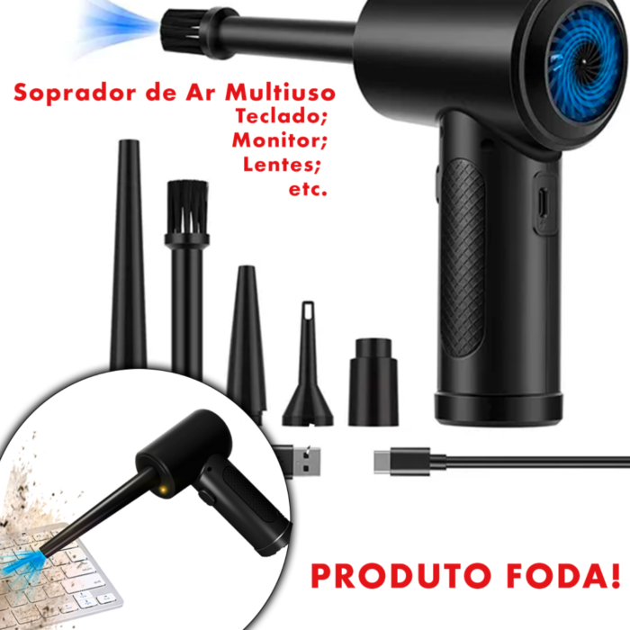Espanador De Ar Elétrico - Soprador Sem Fio - 51000 RPM - Portátil e Recarregável - COD:LND