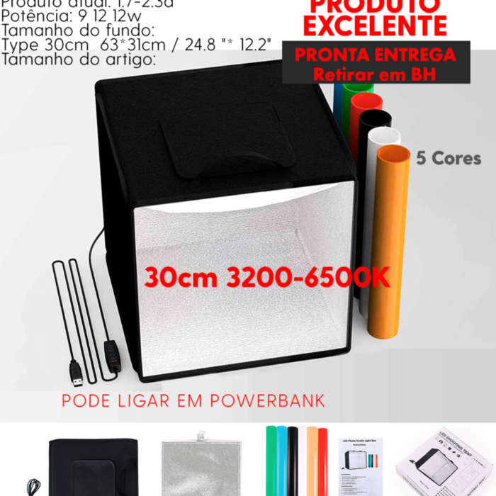 Mini Studio - Caixa Portatil - 30x30cm - Baodeli - COD:LND