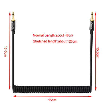 Cabo Auxiliar - P2 Macho para P2 Macho - Trs Para Trs - Espiral de Bochara - COD:LND - Imagem 3