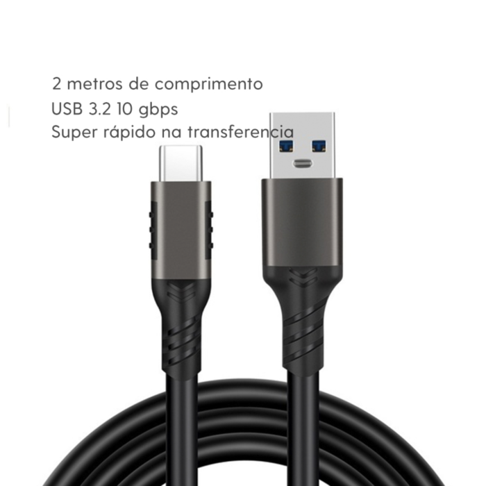 Cabo - USB para USB-C - 2 Metros - 3.2 - 10 gbps - COD:LNDSE