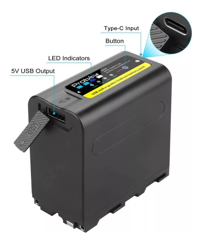 Bateria Probty - NP F980D -10.800mAh - COD:LND - Imagem 4