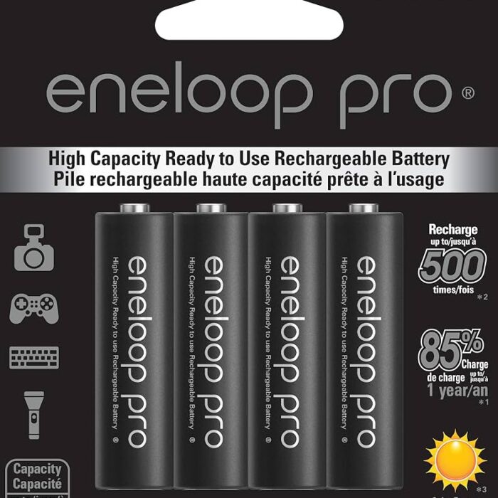 PILHA – AA – PANASONIC – ENELOOP PRO – BK-3HCCA4BA – 1.2V – 2600mAh – NI-MH – RECARREGÁVEL – ORIGINAL – KIT 4 UNIDADES COD:LND
