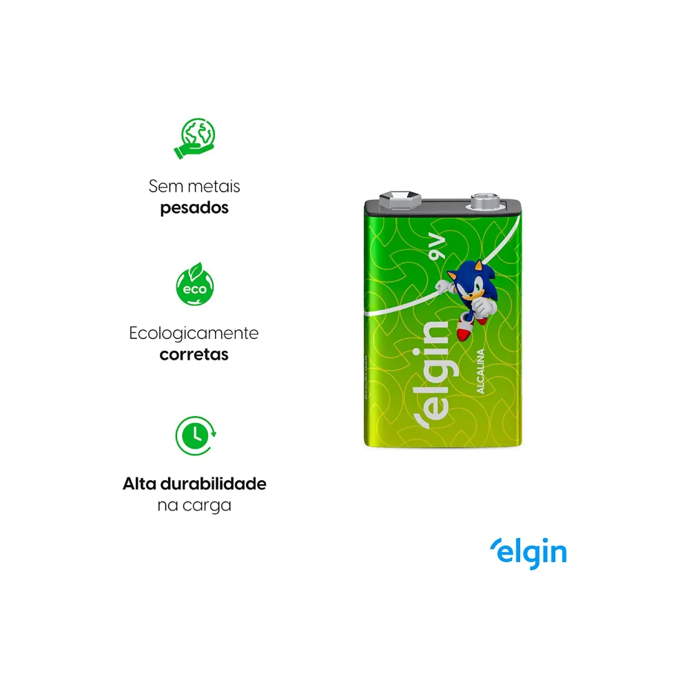 Bateria Alcalina - Elgin - 9V - 6LR61 - COD:LND - Imagem 4