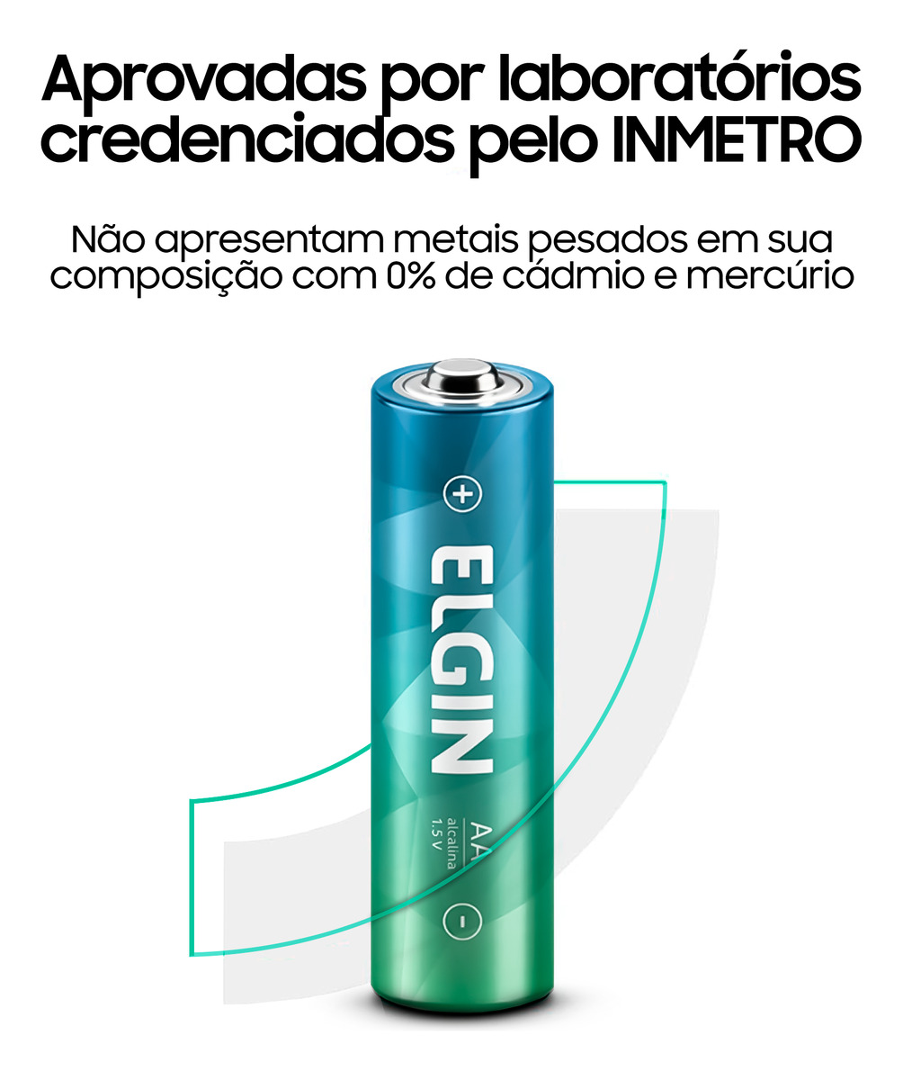 Kit com 8 - Pilhas Alcalinas - AA - LR6 Elgin - COD:LNDSE - Imagem 3