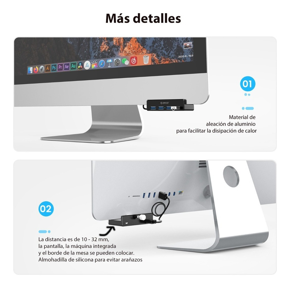 Hub - 4 em 1 - Orico - MH4PU - Para Computador - COD:LND - Imagem 3