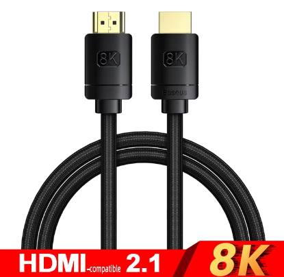 Cabo HDMI Macho para HDMI Macho - Baseus - Ponta de Ouro - 8K - Material de Tecido - COD:LND