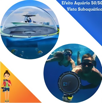 Dome Selfie - Telesin - Para Gopro Hero 9, 10, 11 e 12 - Black - Com Bastão - Para Mergulho Efeito Aquário - COD:LND - Imagem 4