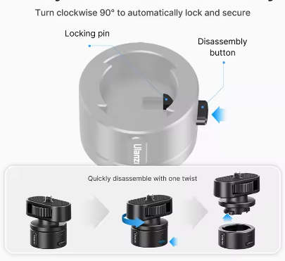 Go Quick II - Cabeça Adaptadora Magnética 1/4 - Ulanzi - COD:LND - Imagem 4