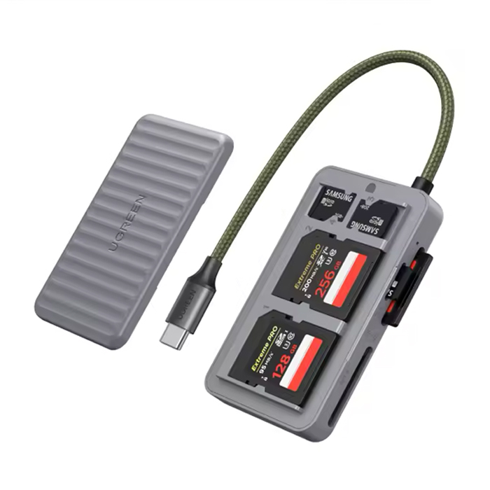 Leitor e Porta-Cartões UGREEN USB-C – SD, TF e MicroSD - COD:LND