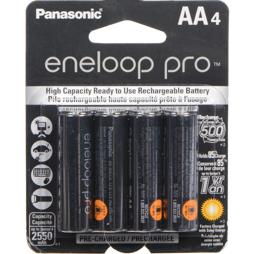 PILHA – AA – PANASONIC – ENELOOP PRO – BK-3HCCA4BA – 1.2V – 2550MAH – NI-MH – RECARREGÁVEL – ORIGINAL – KIT 4 UNIDADES COD:LND