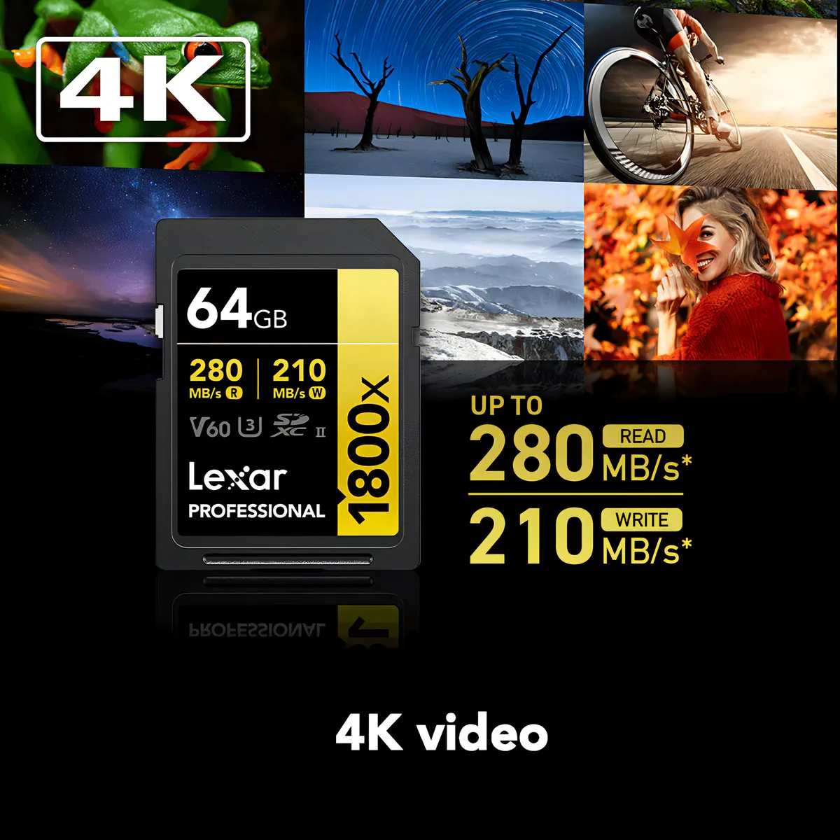 Cartão SD Lexar 64GB Professional 280MB/s UHS-II V60 4K - Imagem 3