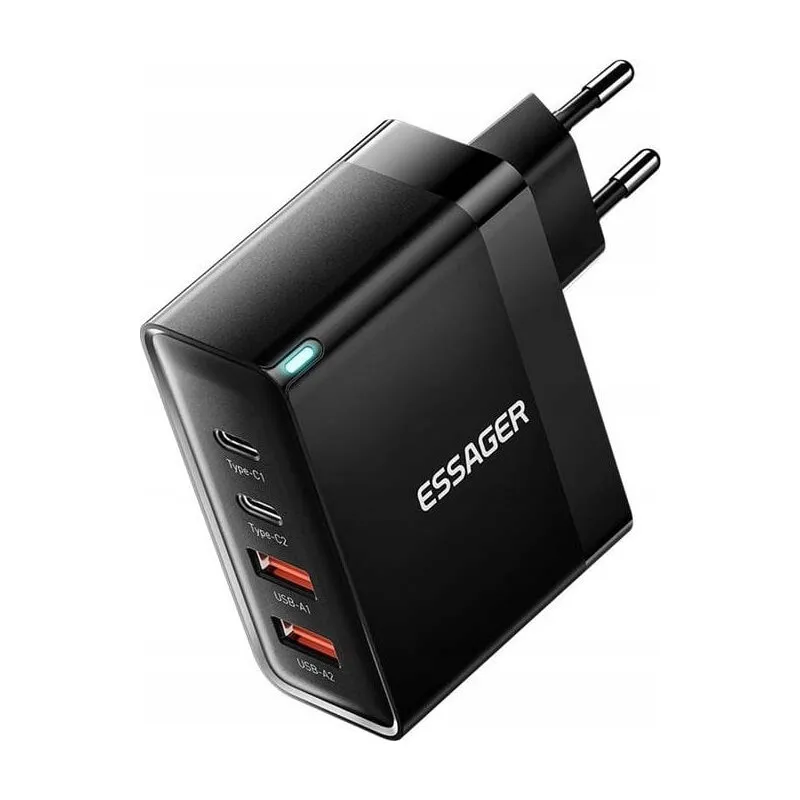 Carregador GaN USB-C – ESSAGER – 100W – Carga Rápida QC 4.0/3.0 – Z