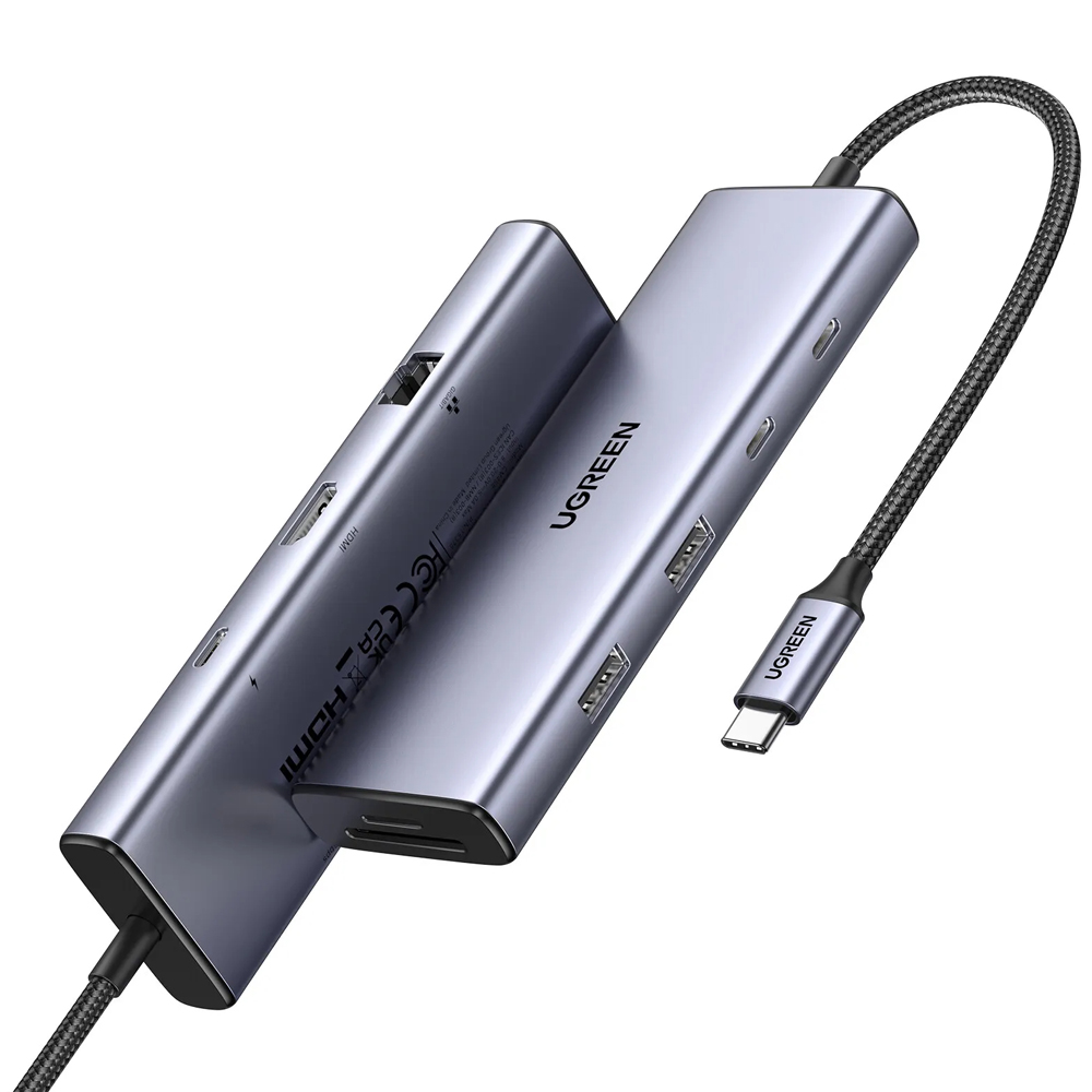 UGREEN – Hub Adaptador USB-C 9 em 1 – HDMI 4K 60Hz + DisplayPort – Cinza Z - Imagem 2