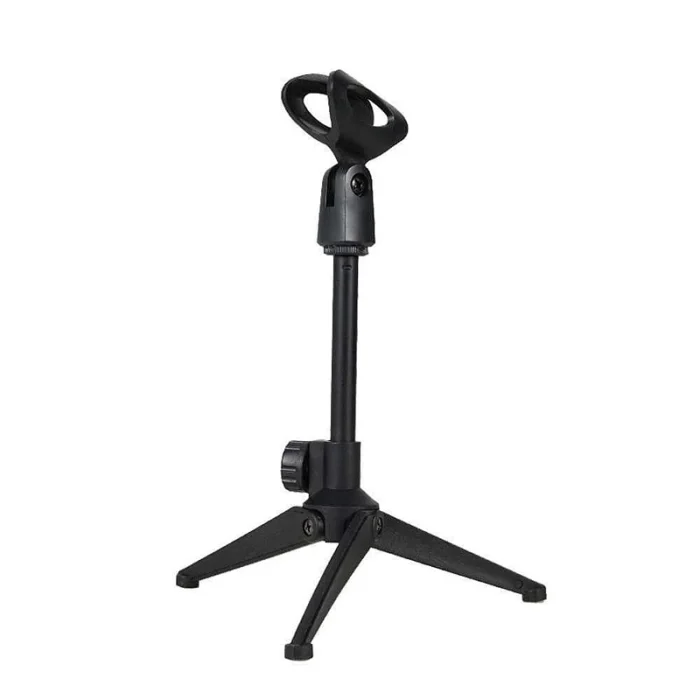 Suporte de Mesa para Microfone – Mini Tripé Portátil Ajustável – com Clipe - Z