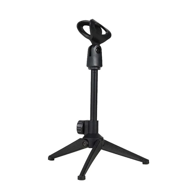 Suporte de Mesa para Microfone – Mini Tripé Portátil Ajustável – com Clipe - Z