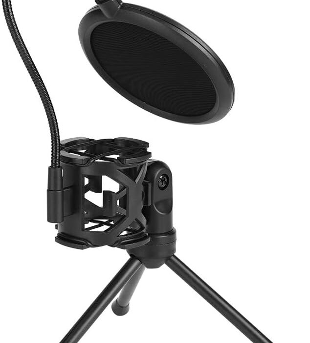 Suporte de Mesa Dobrável para Microfone – Tripé Portátil – com Shock Mount e Haste Flexível - Z