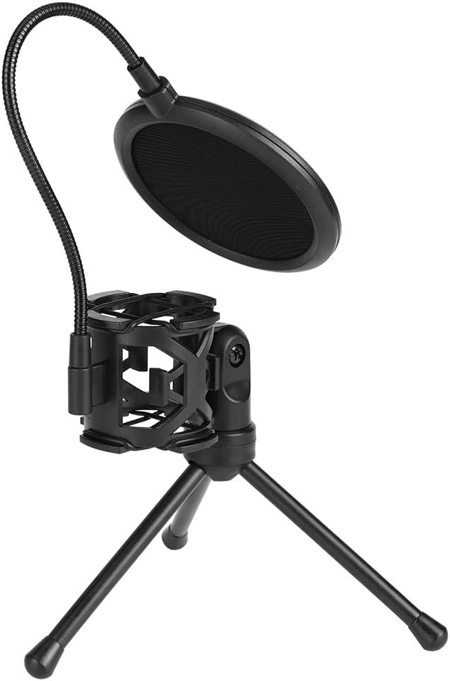 Suporte de Mesa Dobrável para Microfone – Tripé Portátil – com Shock Mount e Haste Flexível - Z