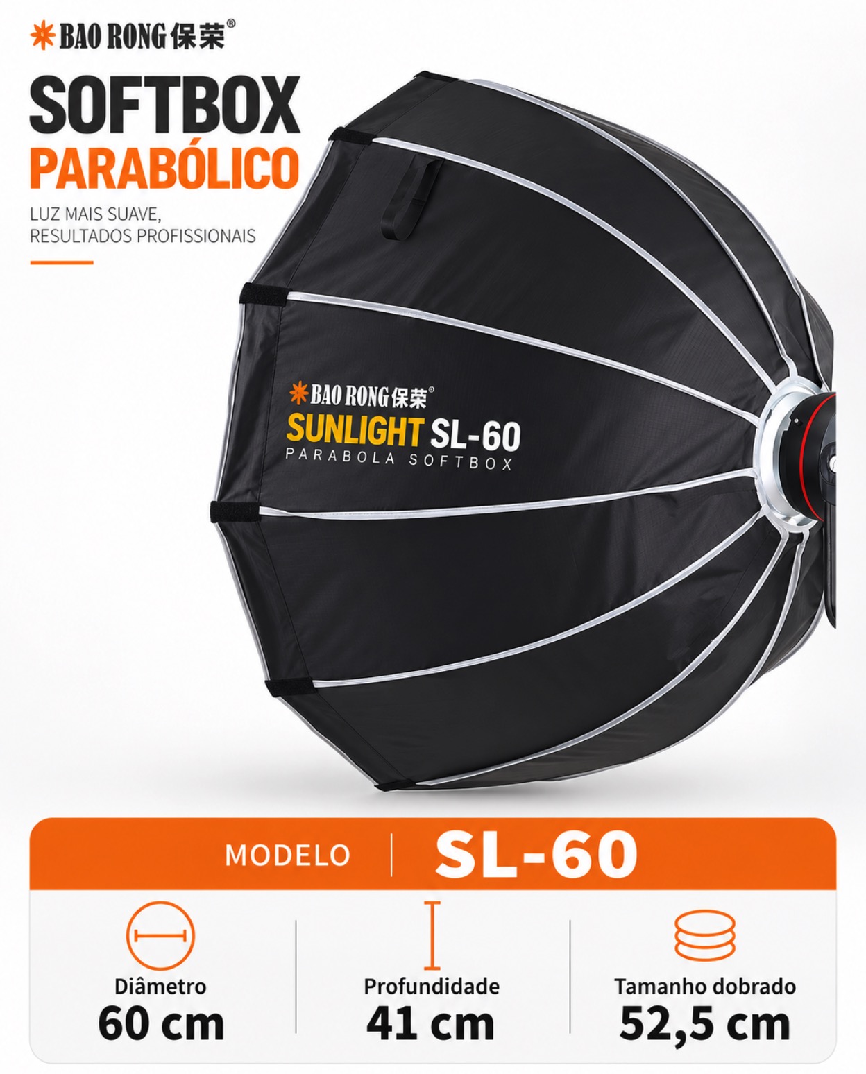 Octabox Parabólico – BAO RONG by TRIOPO – Sunlight SL Series – 60cm - Modificador - Z - LNSE