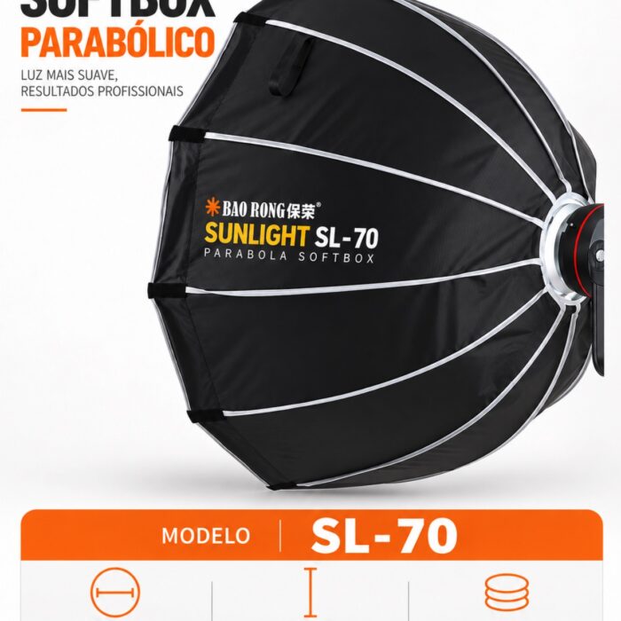Octabox Parabólico – BAO RONG by TRIOPO – Sunlight SL Series – 70cm - Modificador - Z