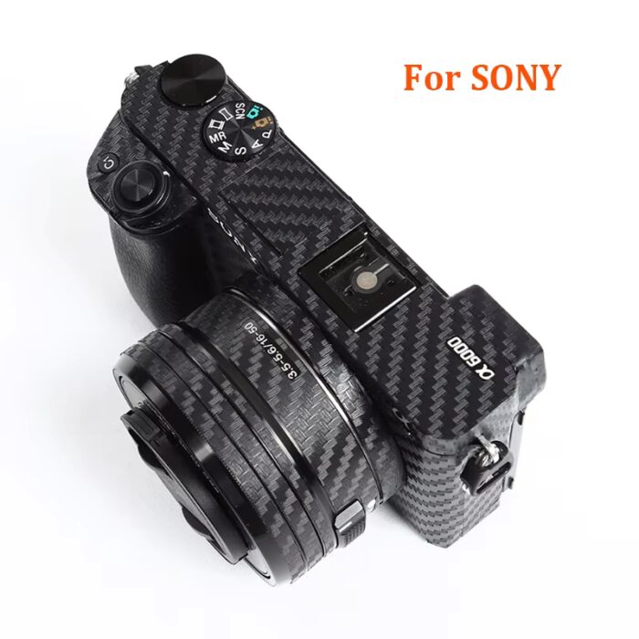 Película Adesiva de Proteção Anti-Risco para Câmera – Fibra de Carbono – Sony A6000 / A6100 / A6300 / A6400 / A6500 / A6600 - Z