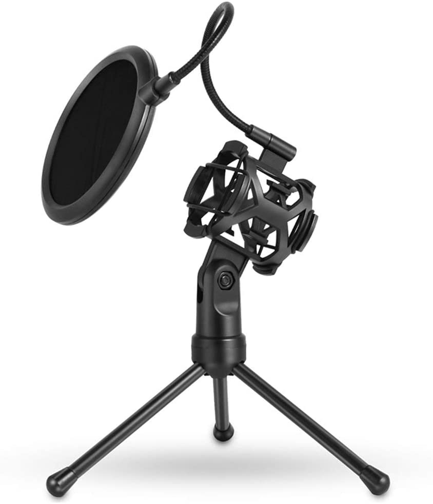 Suporte de Mesa Dobrável para Microfone – Tripé Portátil – com Shock Mount e Haste Flexível - Z - Imagem 2